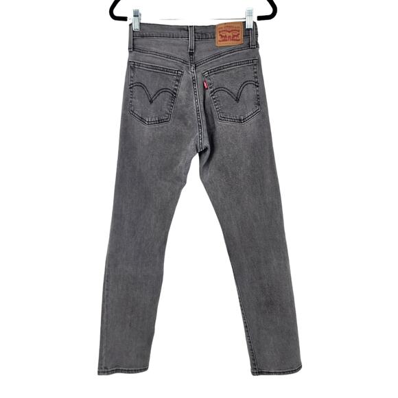 Levi's Women's Button Fly High Rise Wedgie Straight Gray Ankle Jeans Size 26 - Picture 9 of 10
